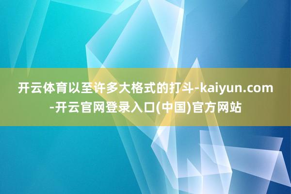 开云体育以至许多大格式的打斗-kaiyun.com-开云官网登录入口(中国)官方网站