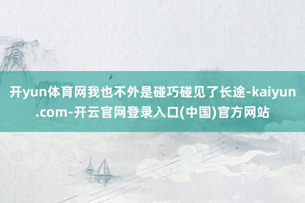 开yun体育网我也不外是碰巧碰见了长途-kaiyun.com-开云官网登录入口(中国)官方网站