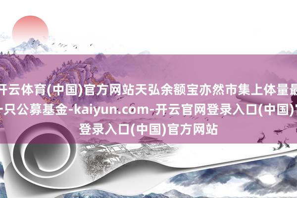 开云体育(中国)官方网站天弘余额宝亦然市集上体量最重大的一只公募基金-kaiyun.com-开云官网登录入口(中国)官方网站