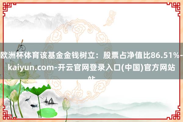 欧洲杯体育该基金金钱树立：股票占净值比86.51%-kaiyun.com-开云官网登录入口(中国)官方网站