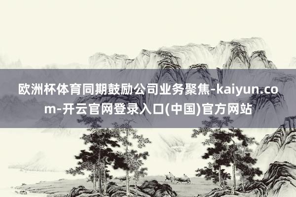 欧洲杯体育同期鼓励公司业务聚焦-kaiyun.com-开云官网登录入口(中国)官方网站