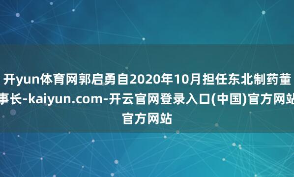 开yun体育网郭启勇自2020年10月担任东北制药董事长-kaiyun.com-开云官网登录入口(中国)官方网站