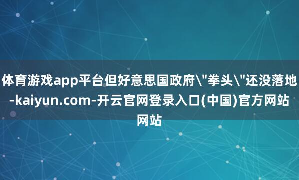 体育游戏app平台但好意思国政府